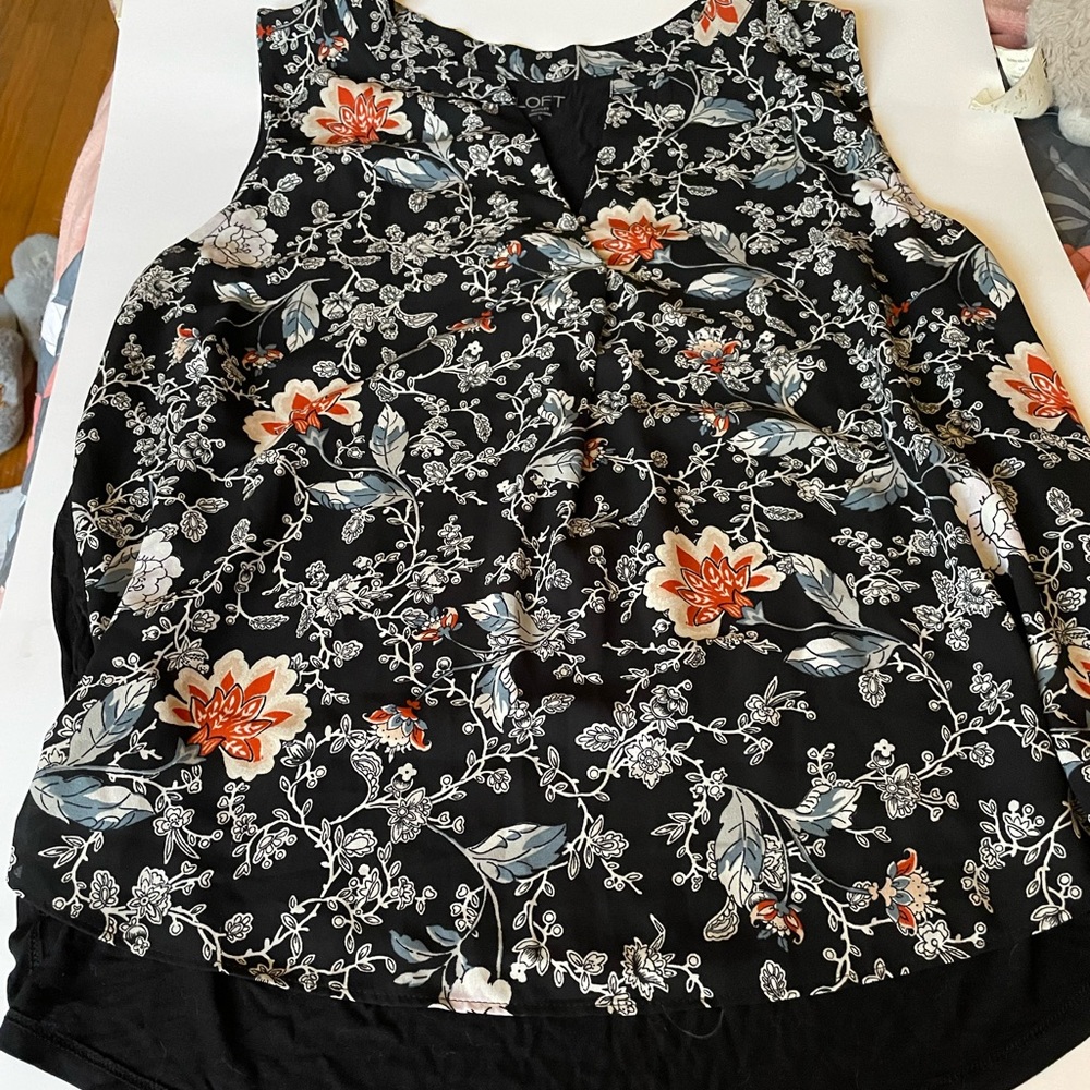 LOFT: Flower Blouse Tank Top